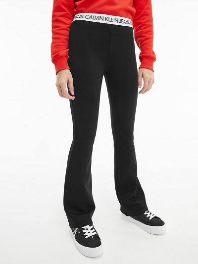 Calvin Klein Ruhák HU424381 | Calvin Klein Milano Jersey Flared Lány Leggings Fekete